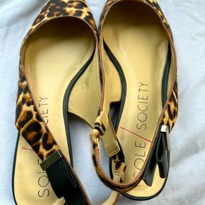 Sole Society Leopard Sling Backs